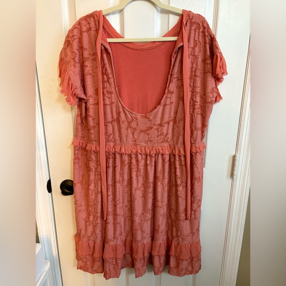 Anthropologie Coral Jacquard-Print Straight-Cut Dress, Size Large - Picture 3 of 5